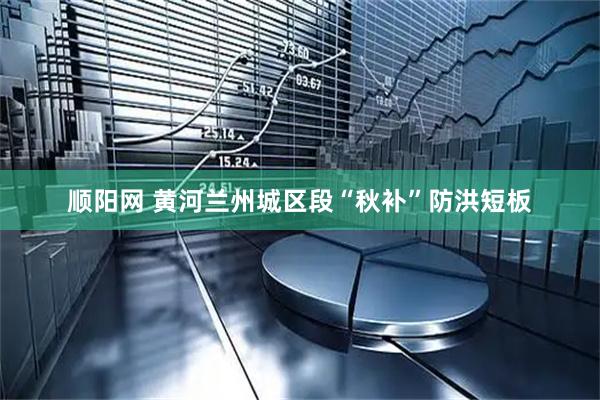 顺阳网 黄河兰州城区段“秋补”防洪短板