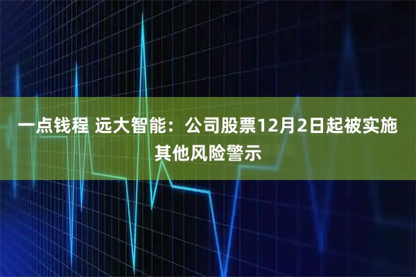 一点钱程 远大智能：公司股票12月2日起被实施其他风险警示